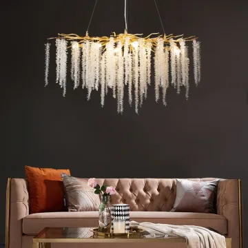 Modern Crystal Pendant Chandelier with Tree Branch Design for Luxury Living Room Lighting