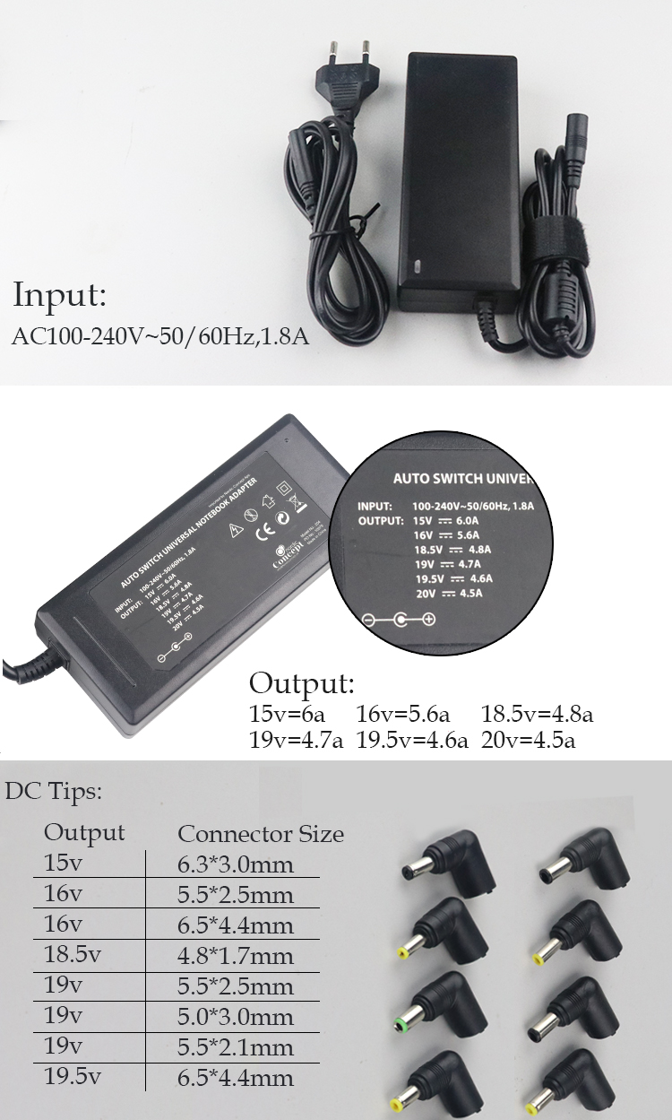 Universal laptop adapter 90w