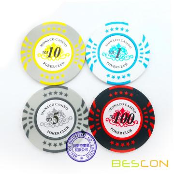 Bescon High Quality New Style Two Tone Custom Sticker Clay Poker Chips