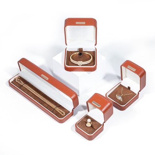 PU Leather Brown high quality customized jewelry box