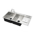 High-Quality Stainless Steel Double Bowl Kitchen Sink with Multifunction Garbage Disposal: Luxury and Concealed Design