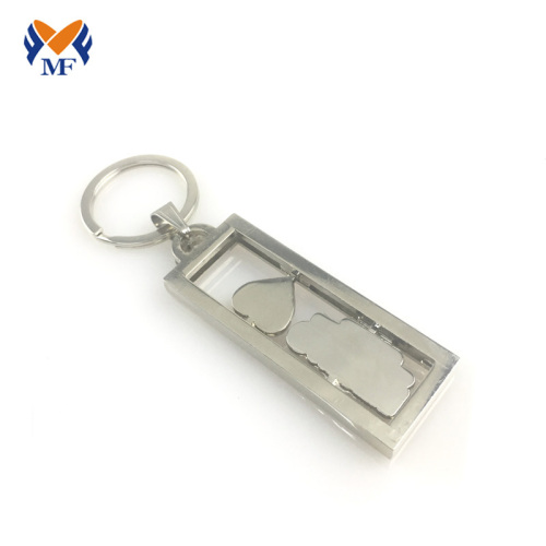 Metal heart rhinestone keychain in bulk