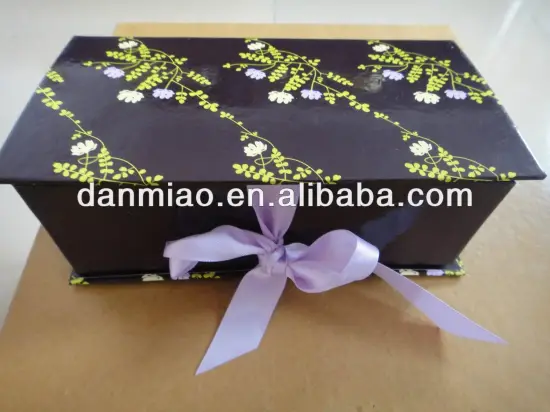 Antique black collapsible paper gift packaging box