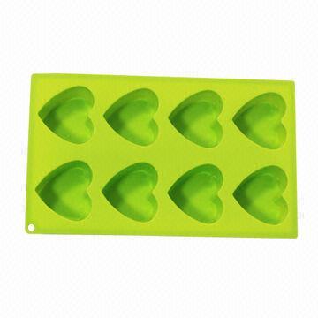 Silicone Cake Molds, 8 Cups, Heart-shaped