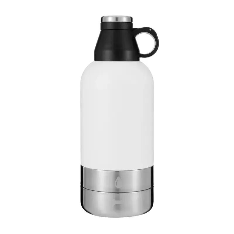 Custom Logo 3 in 1 Stainless Steel Pet Feeder Water Bottle