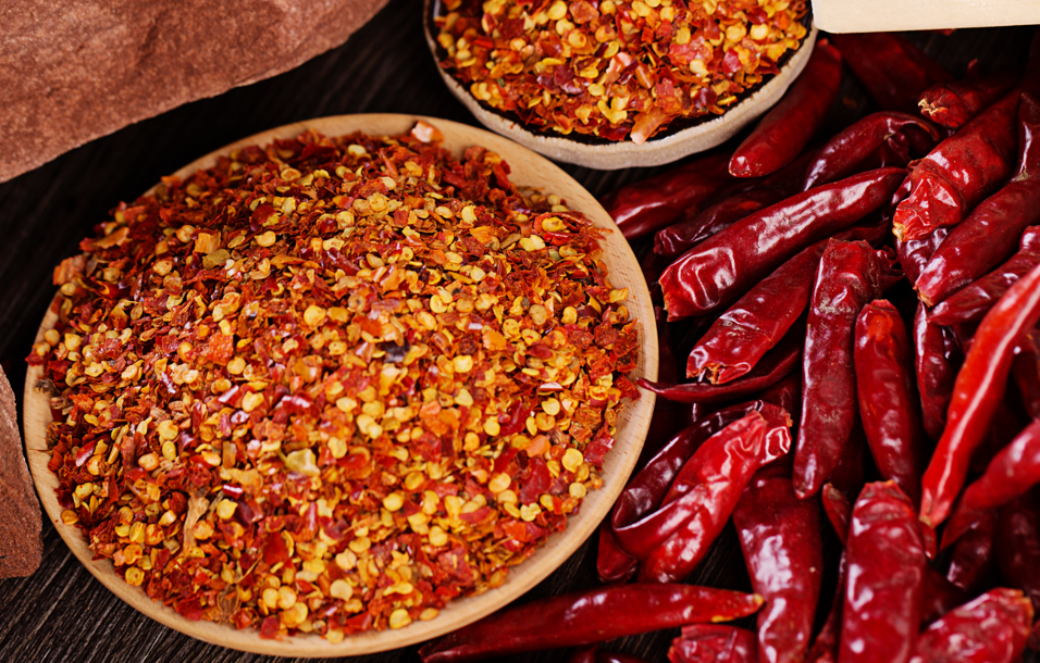 light red color chili crushed
