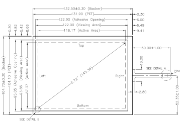 5.7 inch AMT Resistive Touch Panel 9532