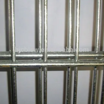 Black welded double wire mesh fence panel