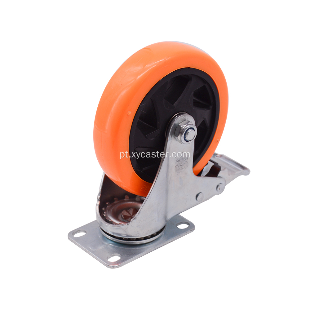 Roda de base em PVC com travamento total