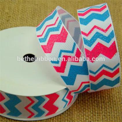 Fashion type print grosgrain ribbon