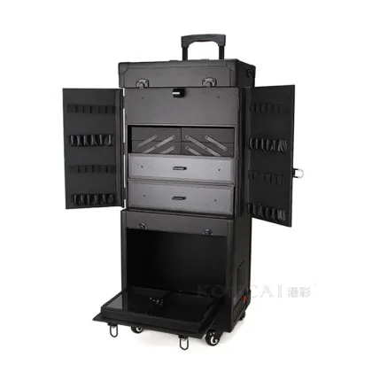 Makeup Kits Makeup Boxes Black Makeup Case Jy02 Double Layer Cosmetic Bag