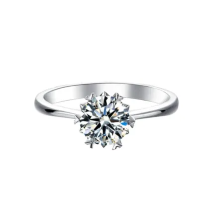 Elegant 925 Sterling Silver Moissanite Diamond Heart Ring