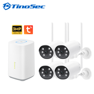 Tuya Smart Wireless Camera Kit with PIR Motion Detection for 4K Home Security