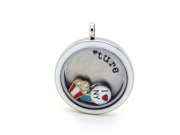 Floating locket pendant jewelry set