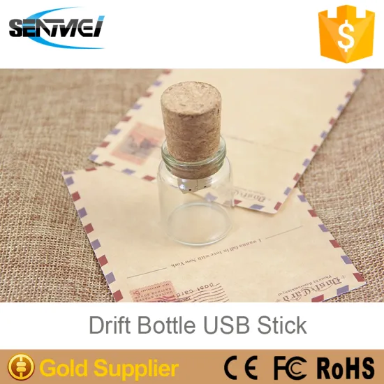 drift bottle shape 32gb usb flash drive for girls