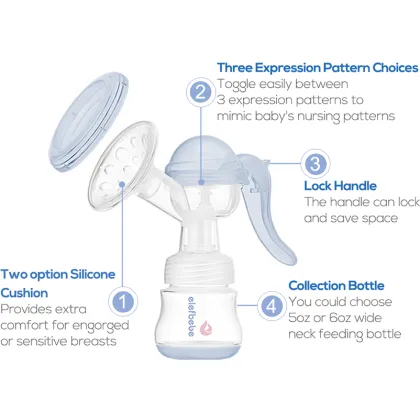 Portable Silicone Milk Breast Pump with Baby Bottle