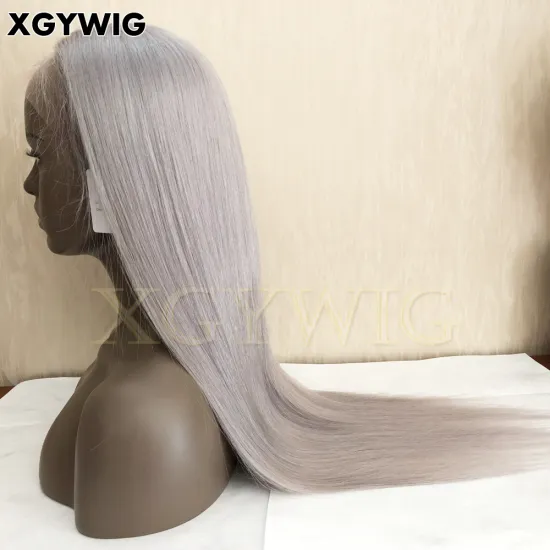 10-30\" Silver Grey 100% Virgin Brazilian Human Hair Full Lace Wig with Natural Hairline and Glueless Design