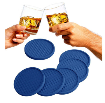 4 Pack Blue Bar Mat Coaster Set