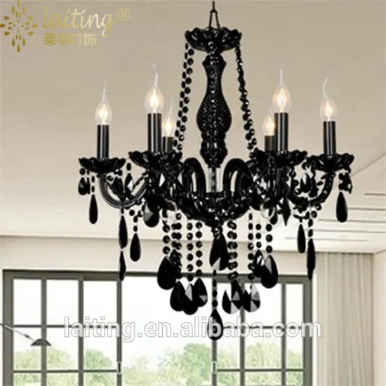 Black crystal glass chandelier lights for ballroom