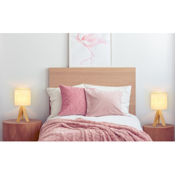 Minimalist Wood Base Nightstand Bedside Lamp