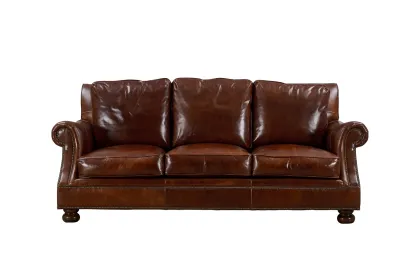 Modern Royal Luxury Brown Leather Sofa Set for Home & Hotel