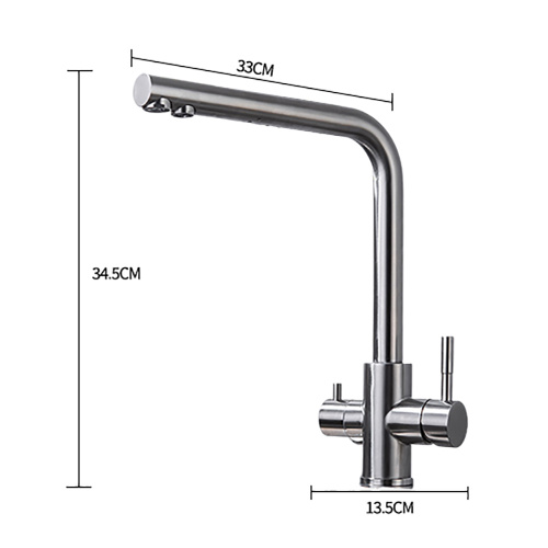 304 Stainless-Steel 2 Handles Household Kitchen Sink Faucet