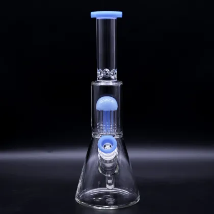 Blue filtered Glass Beaker Bong
