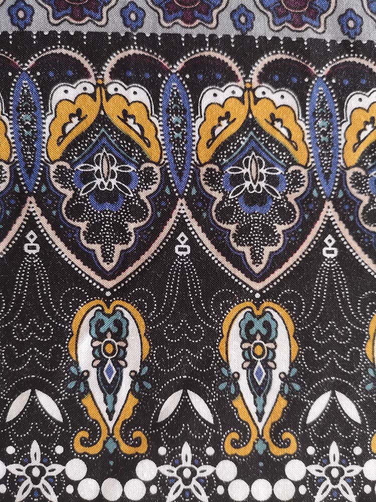 Tecido de impressão de jato de ar Paisley Rayon Challis 30S