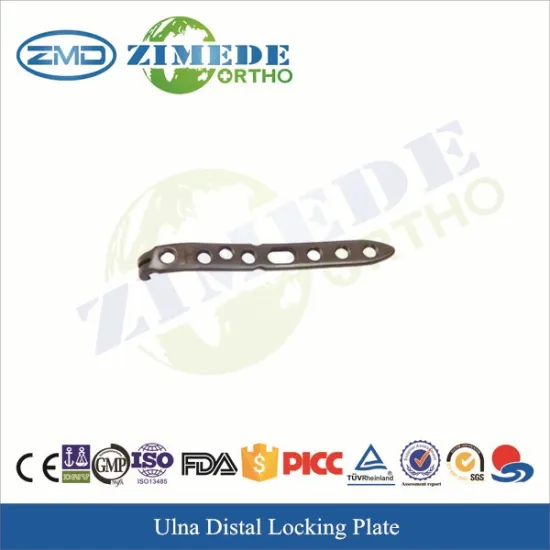 CE medical orthopedic implant titanium AO distal ulna locking plate