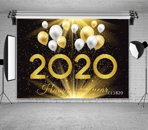 2020 Happy New Year Party Festival Fireworks Firecracker Balloon Scenic Photographic Backgrounds Photo Backdrops Photocall