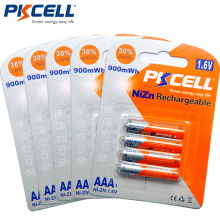 5card/20Pcs PKCELL Ni-Zn 1.6V 900mWh AAA Batteries Rechargeable Battery