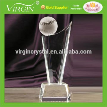 Wholesale custom crystal glass ball sports trophy for competition souvenir