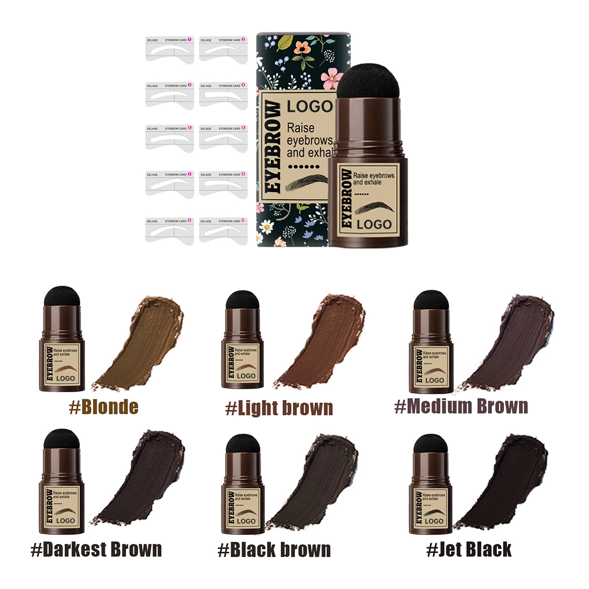 One Step Brow Stamp Shaping Private Label Eyebrow Stamp Oem Eyebrow Stamp Set