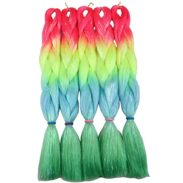 2022 New Product Synthetic Braiding Hair Glitter Colorful Tinsel Hair 22" 24" 26" Synthetic Jumbo braiding Hair For Black Women