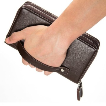 2019 Baellerry WA417 - Premium PU Leather Clutch Wallet with Dual Zipper, Perfect for Men's Business Essentials, Includes Phone, Cards & Handbag Compatibility