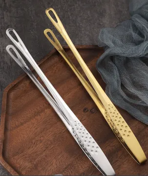 24cm Stainless Steel BBQ Tools: Tongs, Grill Clip, and Steak Clamp for Outdoor Cooking