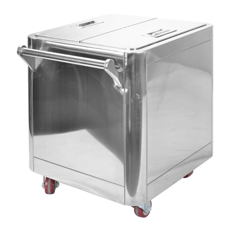 Kitchen stainless steel flour cart with lid