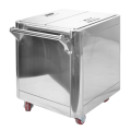 Kitchen stainless steel flour cart with lid