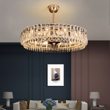 Modern Crystal Chandelier Fan for Living Rooms and Kitchens