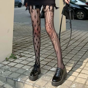 Mesh Fashion Tights - Transparent Elastic Fishnet Socks for Women