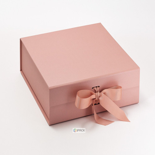 Custom Paper Flip Top Gift Boxes with Ribbon