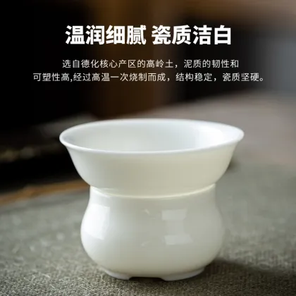 White Porcelain Tea Strainer - Household Ceramic Tea Filter for Kung Fu Tea Set