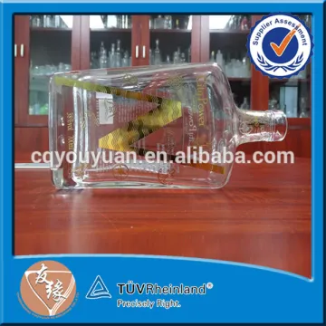 Square Custom Shaped Wine Bottles 700ML Clear Glass Vodka Bottle