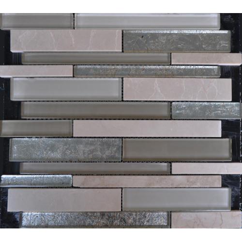 Beige Strip Material Mixed Mosaic Tile