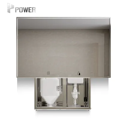 Modern Bathroom Combo: Wall-Mounted Induction Soap Dispenser & Hand Dryer Mirror Cabinet