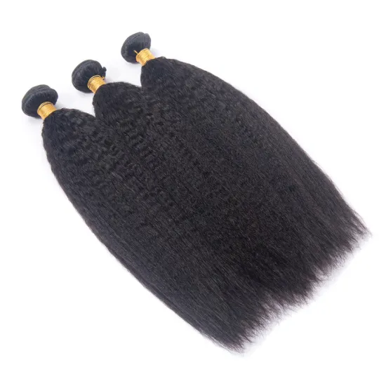 100  Unprocessed Raw Virgin Brazilian Kinky Straight Hair 3 Bundles Remy Human Hair Weave Yaki Hair Bundles With Closure