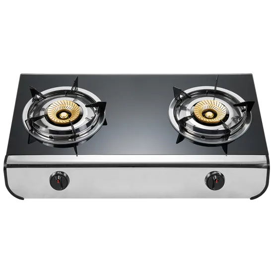 Kitchen Blue Flame 2 Burner Tempered Glass Stove Black Desktop Gas Cooktop