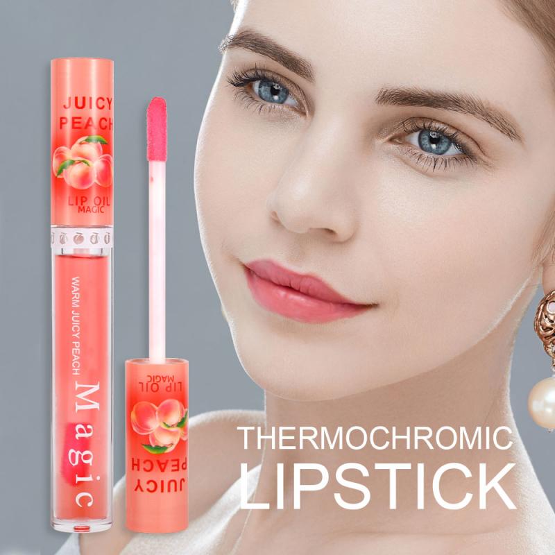 TEAYASON Juicy Peach Lip Gloss Color Changing Moisturizing Pink Lipstick Niche Waterproof Long Lasting Cosmetics Makeup TSLM2