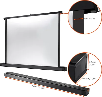Portable table projection mobile table projector screens