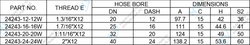 45 Degree Orfs Female Flat Seat 24243 W Parameters